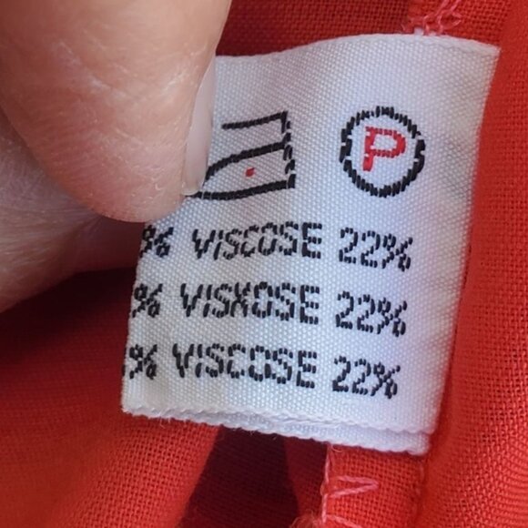 Vintage Boho Embroidered Shirt S Chinese Red Blouse Short Sleeve 60s 70s - Picture 9 of 13